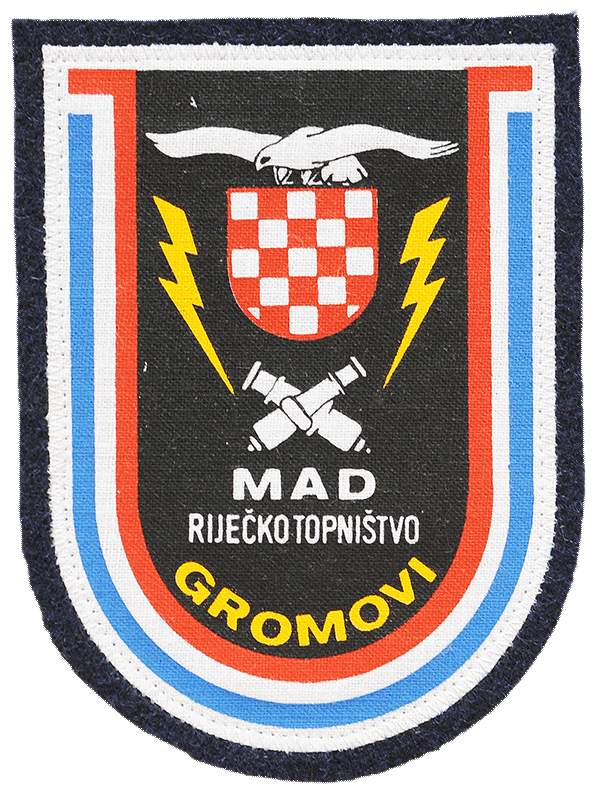 Vojna oznaka GROMOVI - postrojba mješovitog artiljerijskog diviziona 111. brigade - RIJEKA