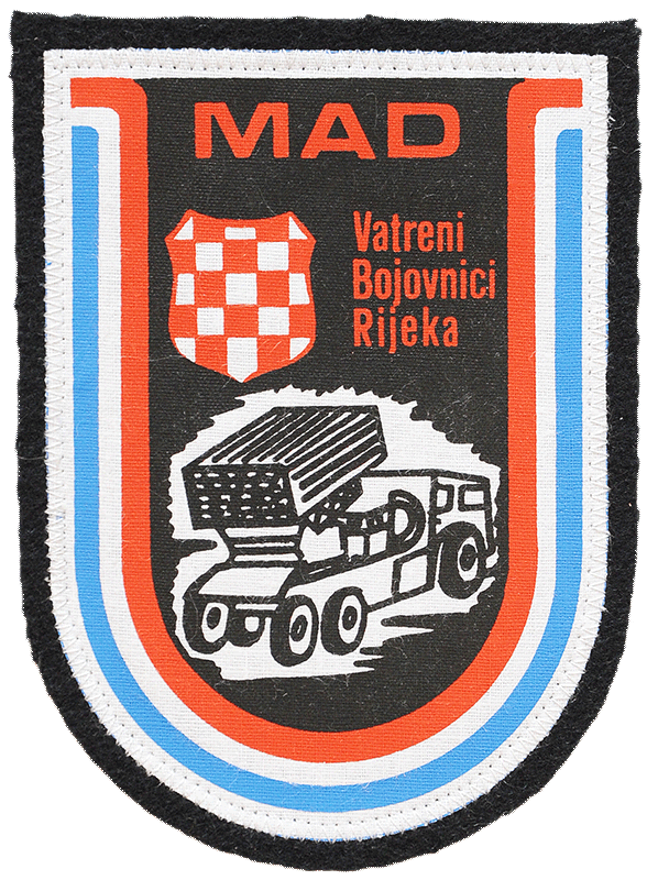 Vojna oznaka VATRENI BOJOVNICI - baterija mješovitog artiljerijskog diviziona 111. brigade - RIJEKA