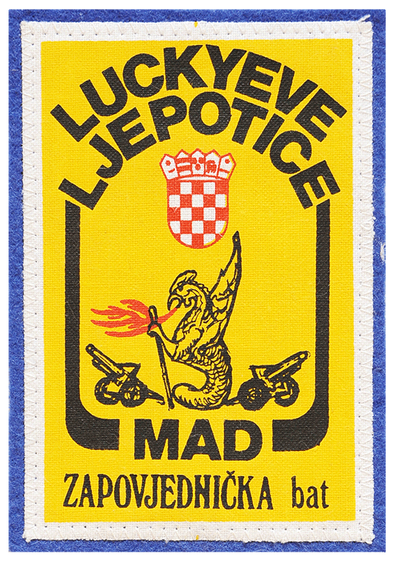 Vojna oznaka LUCKYEVE LJEPOTICE - zapovjednička baterija mješovitog artiljerijskog diviziona 111. brigade - RIJEKA