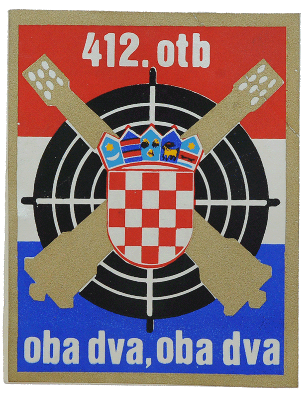 Vojna oznaka OBA OBA, OBA DVA 412. otb obalne topničke bitnice- Šibenik